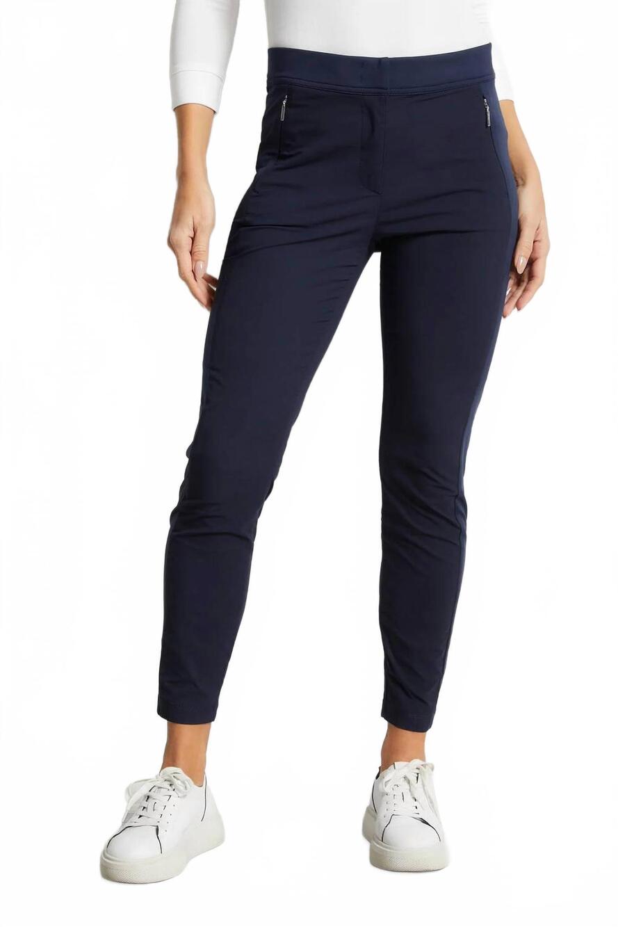 NEW ANATOMIE ipant hybrid zip front slim fit pant in navy